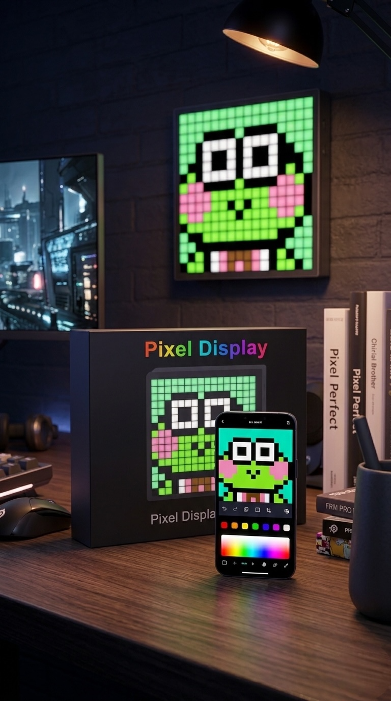 LED Bluetooth Pixel Screen Ambient Light & Clock (One)