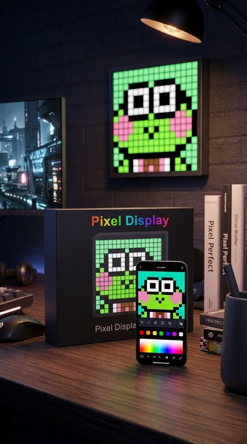 LED Bluetooth Pixel Screen Ambient Light & Clock (One)