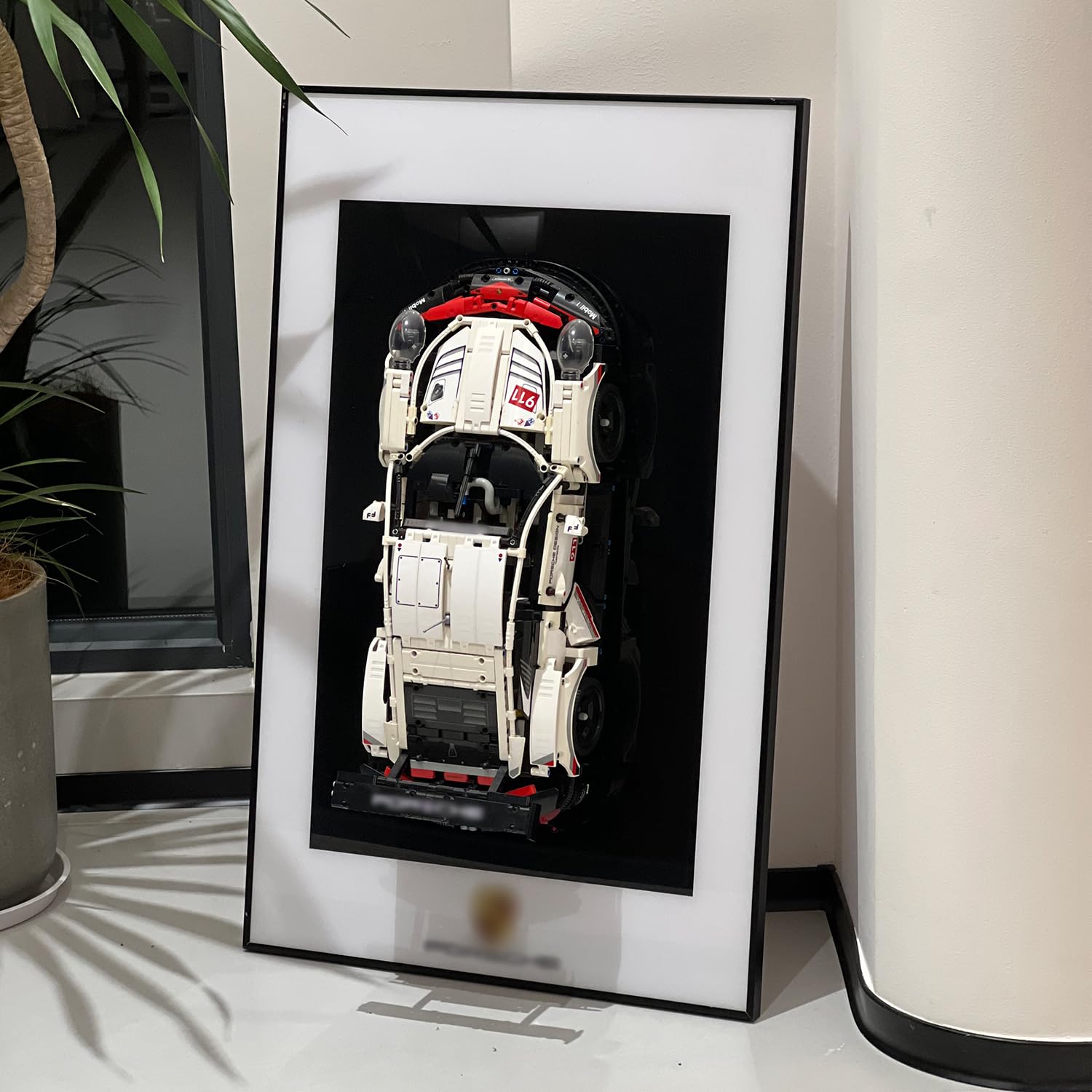 iLuane Display Wallboard for Lego Technic Porsche 911 RSR Race Car 42096 Adult Collectibles Lego Car Wall Mount for Building Blocks Great for Lego Lovers (No Car Included)